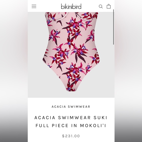 SOLD 🌸 ACACIA swimwear Suki Full Piece MOKOLI'I size small NWT 💕 - Picture 2 of 4